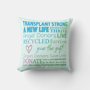 Transplant Strong Organ Donation Awareness Cushion