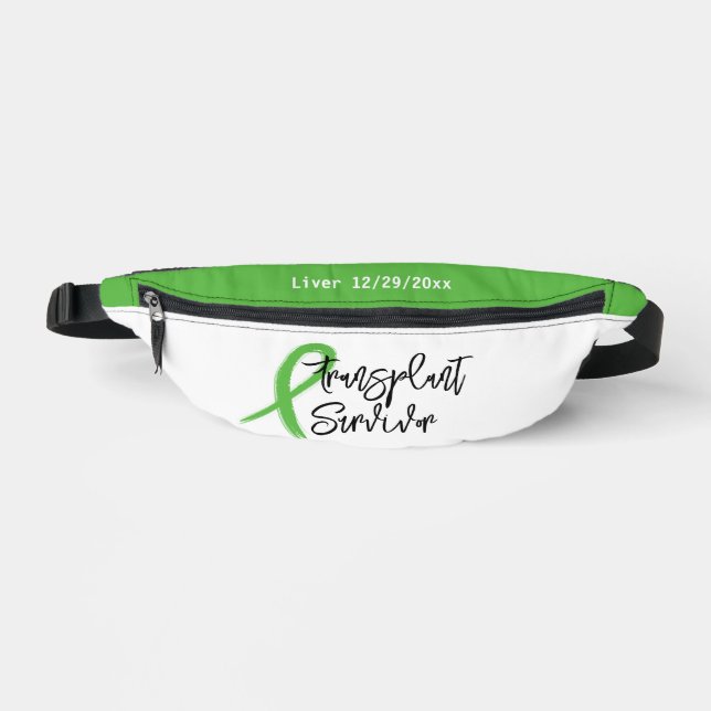 Transplant Survivor Green Ribbon Trendy  Bum Bags (Front)