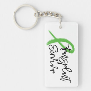 Transplant Survivor Green Ribbon Trendy Custom  Key Ring