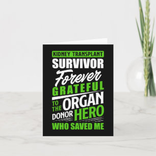 Transplant Survivor Organ Kidney Donor Recipient  Card