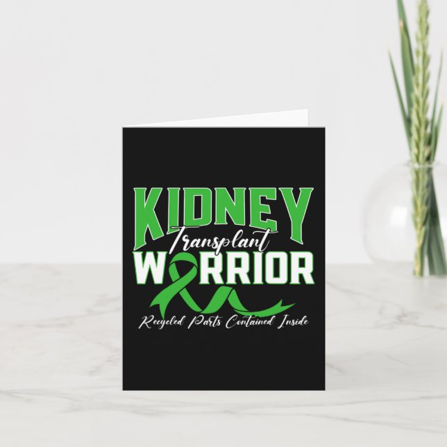 Transplant Warrior Renal Kidney Disease Patient  Card (Front)