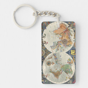 Transport Aeriens Internationaux World Map Key Ring
