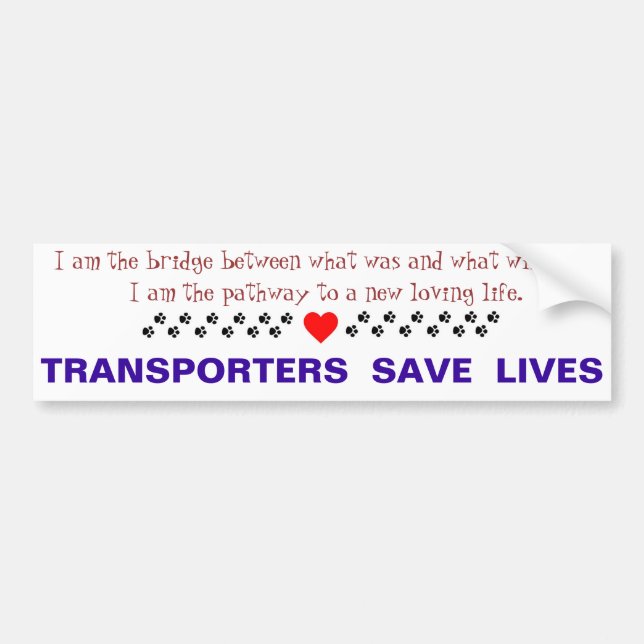 Transport Bumper Sticker (Front)