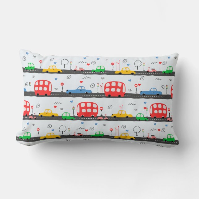 Transport Kids Photographic Prints  Lumbar Cushion (Front)