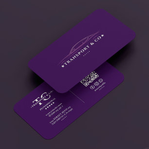 Transport Taxi Driver Car Cab Elegant Purple Business Card