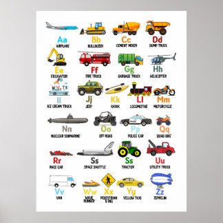 Transportation ABC, Vehicle ABC Print