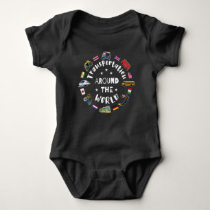 Transportation around the world baby bodysuit