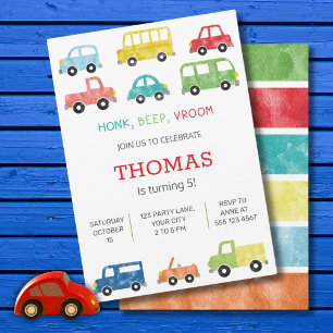 TRANSPORTATION BIRTHDAY INVITATION