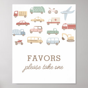 Transportation Birthday Party Favours Sign