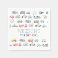 Transportation Birthday sticker, Classic Round Sti
