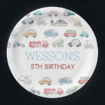 Transportation Birthday sticker, Classic Round Sti Paper Plate<br><div class="desc">Transportation Birthday plates,   transportation Birthday plates,  Boy Birthday invitation,  Trucks,  cars,  Plane's,  Transportation Birthday Invitation,  Truck Birthday Invitation Template,  Cars Birthday Invite,  Truck and Cars Birthday, </div>