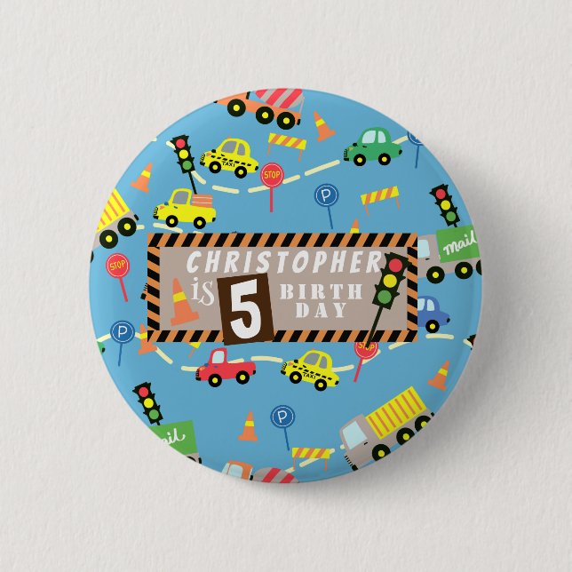 Transportation  Blue 6 Cm Round Badge (Front)