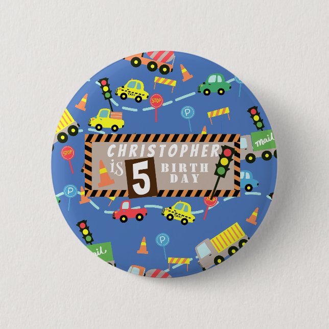 Transportation  Blue 6 Cm Round Badge (Front)