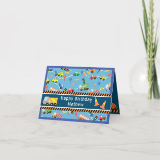 Transportation Blue. Birthday Card