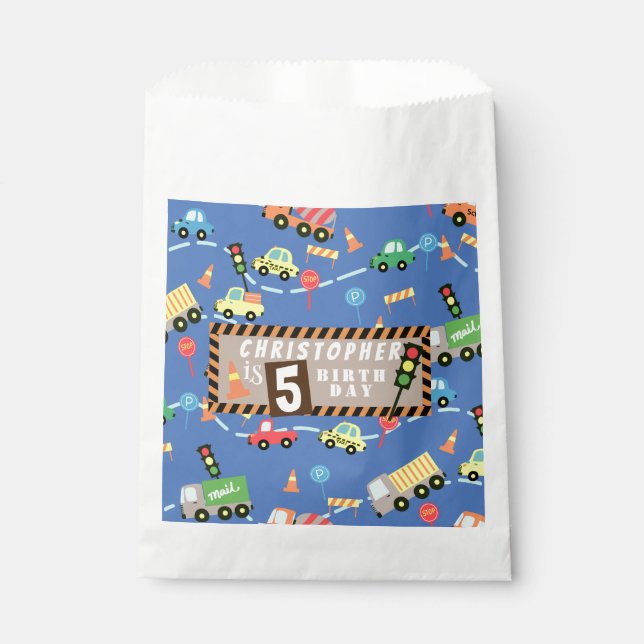Transportation  Blue Favour Bag (Front)