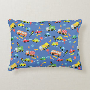 Transportation Boys Blue Decorative Cushion