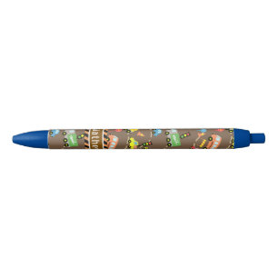 Transportation Boys Brown Black Ink Pen
