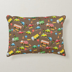 Transportation Boys Brown Decorative Cushion