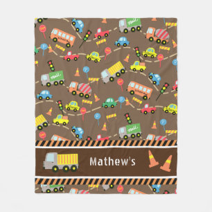 Transportation Brown. Fleece Blanket