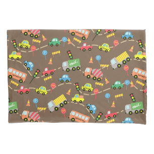 Transportation Brown. Pillowcase