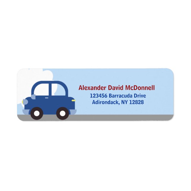 Transportation Car Custom Address Labels (Front)