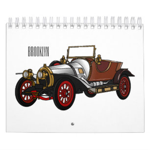 Transportation cartoon illustration calendar