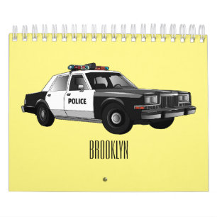 Transportation cartoon illustration calendar