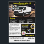 Transportation Company Flyer<br><div class="desc">This flyer is for a transportation company that transports people or supplies for companies.  Yellow can be changed to another colour if needed.</div>