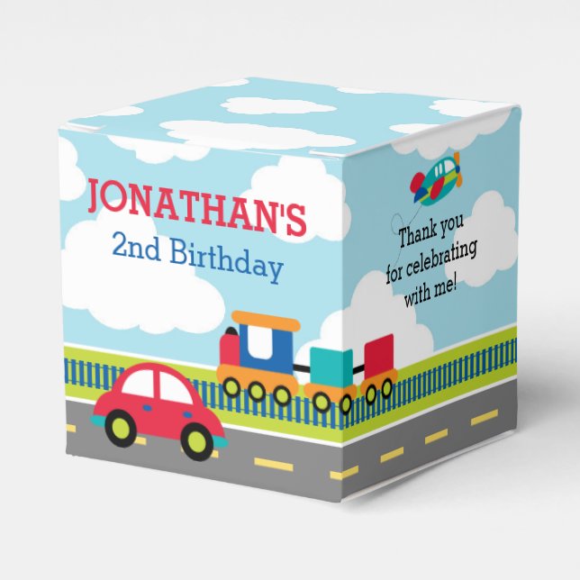 Transportation Favour Box (Boys Birthday Favours) (Front Side)