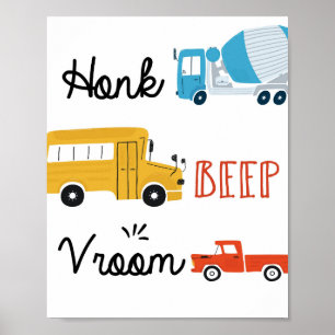 Transportation Honk, Beep, Vroom Poster