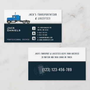 Transportation & Logistic Blue Truck Business Card