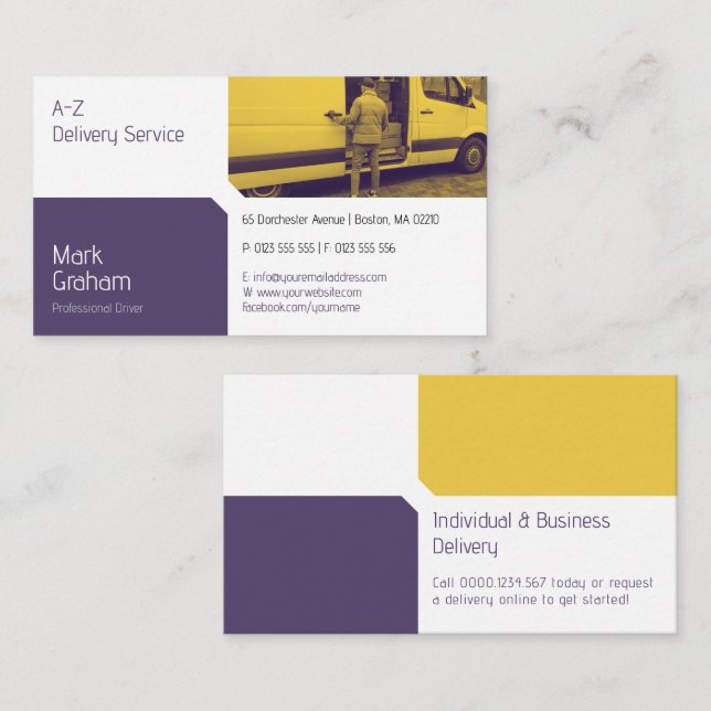 Transportation & Logistic | Delivery Truck Business Card (Front/Back)