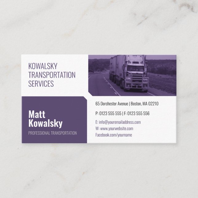 Transportation & Logistic | Truck Business Card (Front)