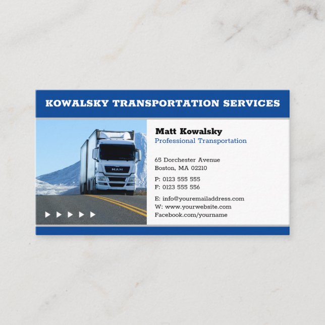 Transportation & Logistic | Truck Business Card (Front)
