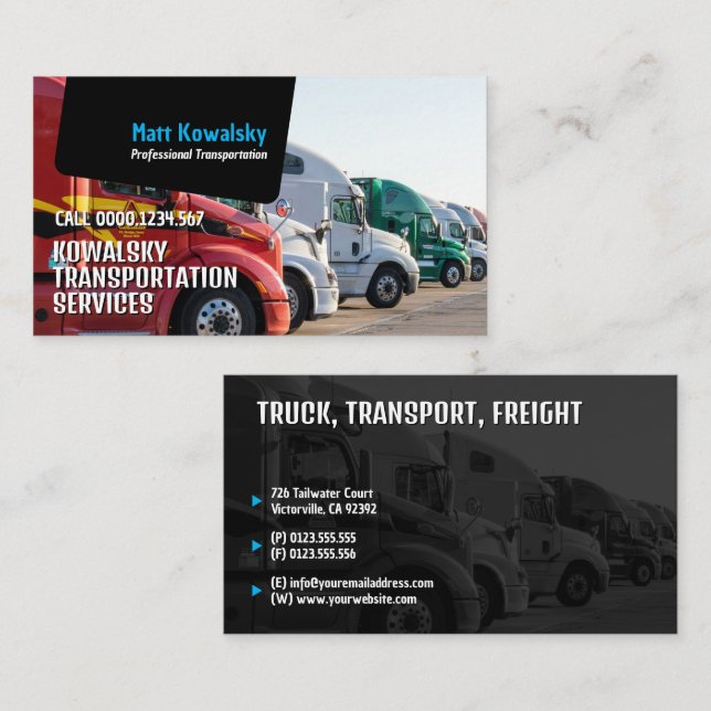 Transportation & Logistic | Truck Business Card (Front/Back)