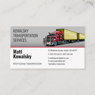 Transportation & Logistic   Truck Business Card