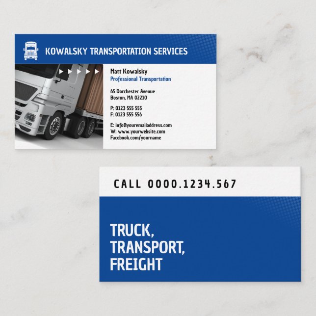 Transportation & Logistic | Truck Business Card (Front/Back)