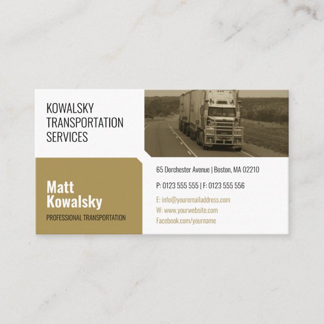 Transportation & Logistic | Truck Business Card (Front)