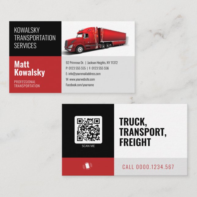 Transportation & Logistic | Truck Business Card (Front/Back)