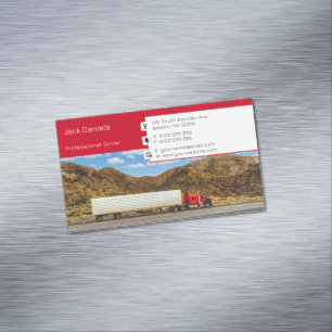 Transportation & Logistic Truck Train Magnetic Business Card