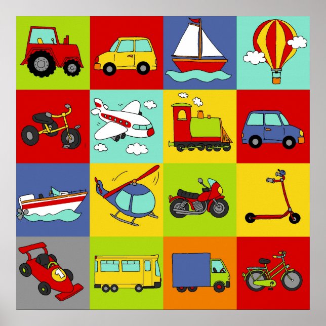 Transportation Mosaic Poster (Front)
