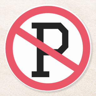 Transportation No Parking Sign Round Paper Coaster