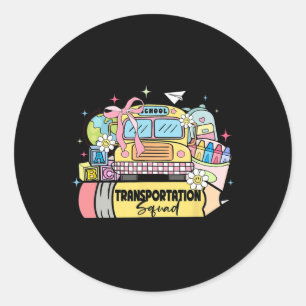 Transportation Squad Back To School Bus Driver Mon Classic Round Sticker