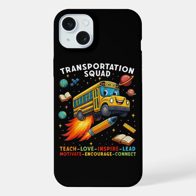 Transportation Squad Funny School Bus Driver iPhone Case (Back)