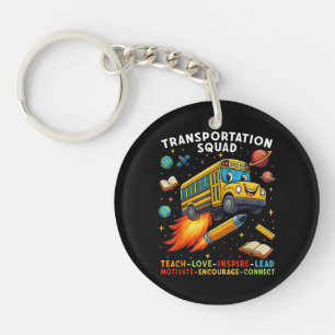 Transportation Squad Funny School Bus Driver Key Ring