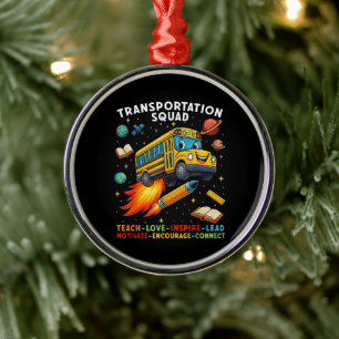 Transportation Squad Funny School Bus Driver Metal Ornament
