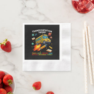 Transportation Squad Funny School Bus Driver Napkin