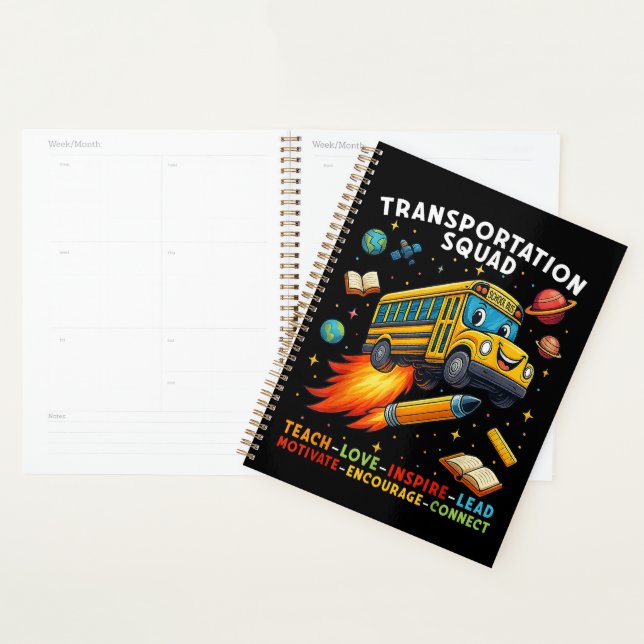 Transportation Squad Funny School Bus Driver Planner (Display)