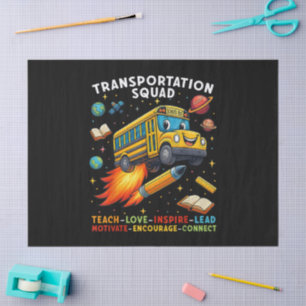 Transportation Squad Funny School Bus Driver Tissue Paper