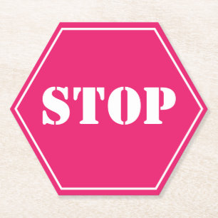 Transportation Stop Signs Paper Coaster